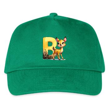 Tieralphabet - Buchstabe B für Reh - Zeichnung - Kinder Basecap - Grün - Vorne