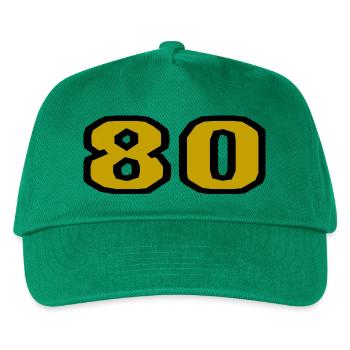 80. 80 YEARS. 80th ANNIVERSARY. 80TH BIRTHDAY. - Kids’ Baseball Cap - green - Front