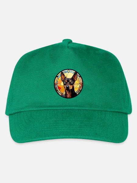 Zwergpinscher Hunderasse Aquarellglas - Kinder Basecap - Grün