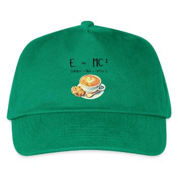 E MC² Kaffee Milch Energie Geschenk lustig - Kinder Basecap - Grün - Vorne