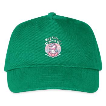 Keep Calm And Unicorn On! - Kids’ Baseball Cap - green - Front