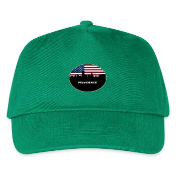 Providence Rhode Island USA Flagge Skyline Reisen So - Kinder Basecap - Grün - Vorne