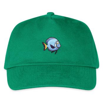 Kaiser Kaiserfisch Cartoon Kawaii Illustration - Kinder Basecap - Grün - Vorne
