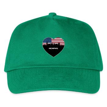 Memphis Tennessee USA Flagge Skyline Reise Souvenir - Kinder Basecap - Grün - Vorne