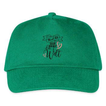 Du und ich gegen den Rest der Welt Liebe Motiv - Kinder Basecap - Grün - Vorne