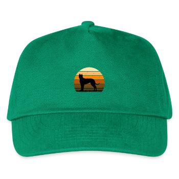 Cordoba Kampfhund Liebhaber Silhouette Retro Sonnenuntergang - Kinder Basecap - Grün - Vorne