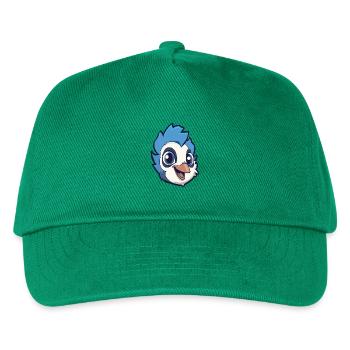 Blauer Eichelhäher Karikatur Kawaii Aquarellillustration - Kinder Basecap - Grün - Vorne