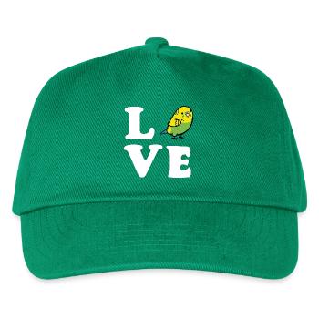 Love Wellensittich weiss - Kinder Basecap - Grün - Vorne