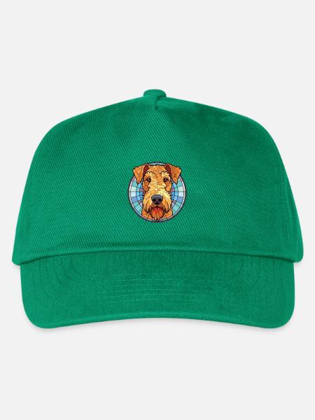 Airedale Terrier Hund Buntes Aquarell Tier - Kinder Basecap - Grün