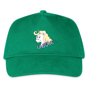 Einzigartiges Einhorn - Kinder Basecap - Grün - Vorne