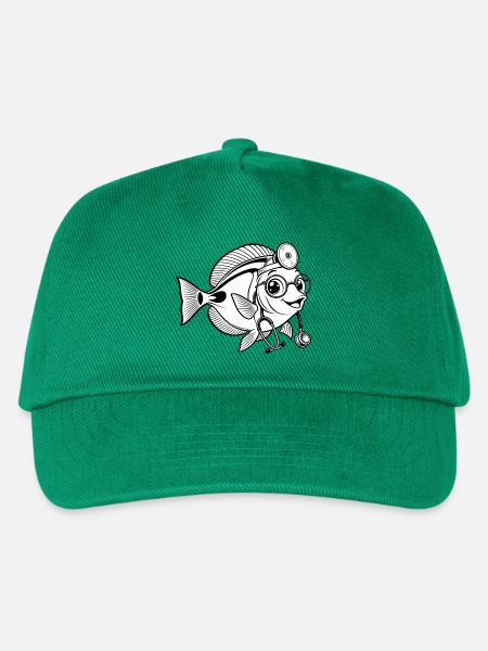 Doktorfisch mit Stethoskop - Kinder Basecap - Grün