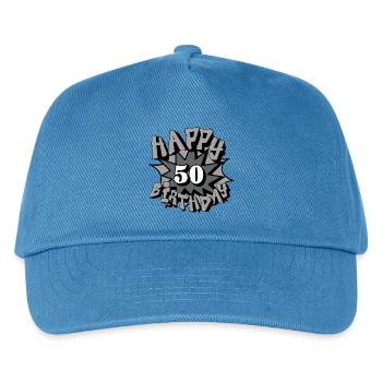 50.Geburtstag,50 Jahre,Airbrush, Happy Birthday(25 - Kids’ Baseball Cap - peacock-blue - Front