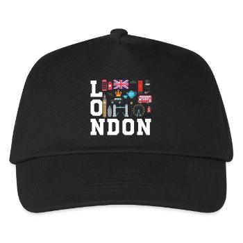 London England UK Great Britain - Kinder Basecap - Schwarz - Vorne