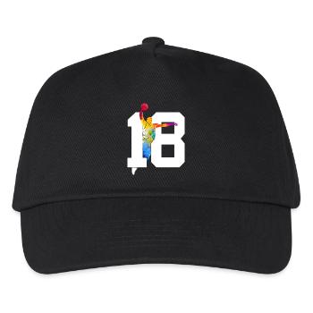 NUMBER 18 BASKETBALL 18TH BIRTHDAY - Kids’ Baseball Cap - black - Front