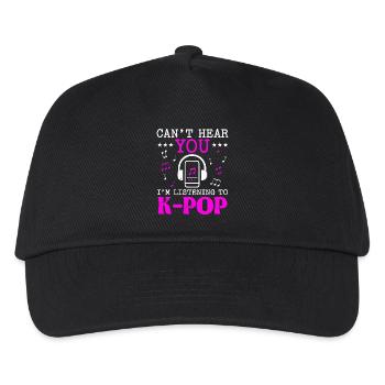 Can't Hear You Ich höre K-Pop Musik K-Pop - Kinder Basecap - Schwarz - Vorne