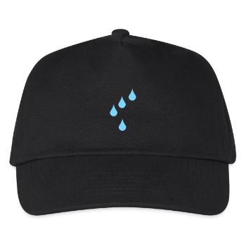 Regentropfen Symbol Regen Tropfen - Kinder Basecap - Schwarz - Vorne