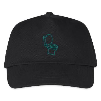 Klo WC Toilette - Kinder Basecap - Schwarz - Vorne