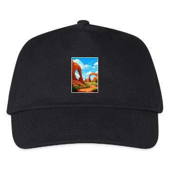Arches National Park Utah Vintage Reiseposter - Kinder Basecap - Schwarz - Vorne