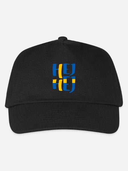 SCHWEDEN HEJ HEJ SCHWEDISCH - Kinder Basecap - Schwarz