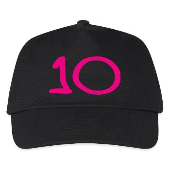 10. 10 JAHRE. 10-JÄHRIGES JUBILÄUM. 10-JÄHRIGES JUBILÄUM. - Kinder Basecap - Schwarz - Vorne