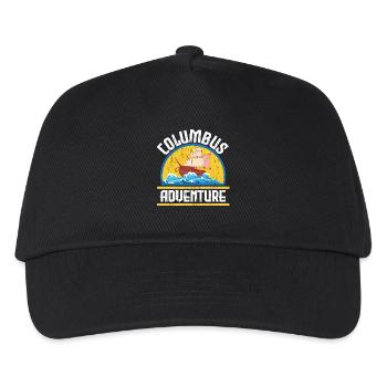 Kolumbus-Abenteuer USA Amerika Kolumbus-Tag - Kinder Basecap - Schwarz - Vorne