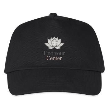 Find Your Center Lotus Blume - Kinder Basecap - Schwarz - Vorne