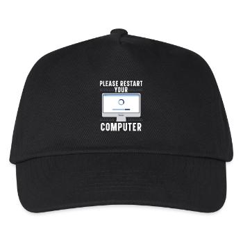 Fragen Sie mich über Informationstechnologie - Kinder Basecap - Schwarz - Vorne