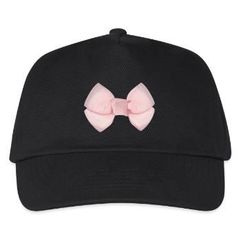 Schleife Rosa - Kinder Basecap - Schwarz - Vorne