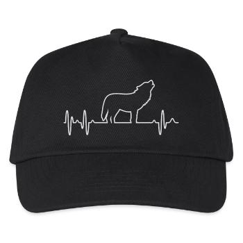 Wolf vektor - Kinder Basecap - Schwarz - Vorne