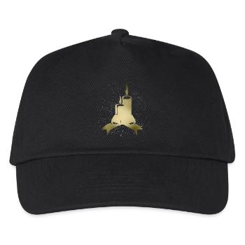 Goldene Kerzenkrone - Kinder Basecap - Schwarz - Vorne
