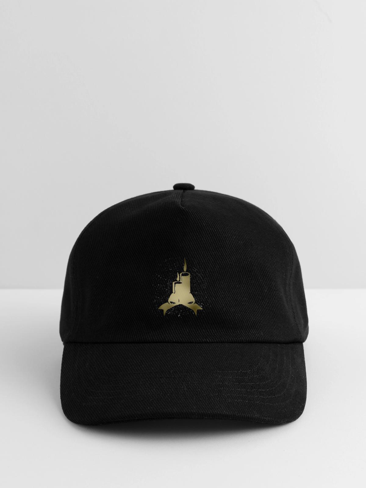 Goldene Kerzenkrone - Kinder Basecap - Schwarz - Vorne