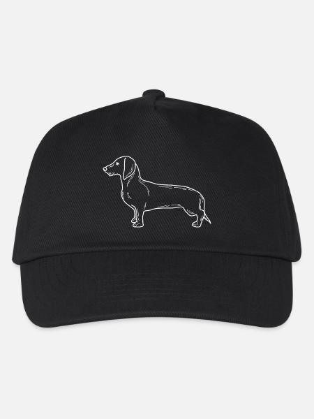 Dackel – Minimalistisches Hunde-Design - Kinder Basecap - Schwarz