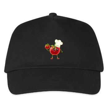 Tomate Tomaten Koch Köchin Köche - Kinder Basecap - Schwarz - Vorne