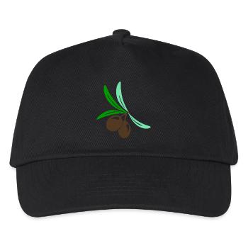 Olive 2 Zweig Blatt Olivenöl - Kinder Basecap - Schwarz - Vorne