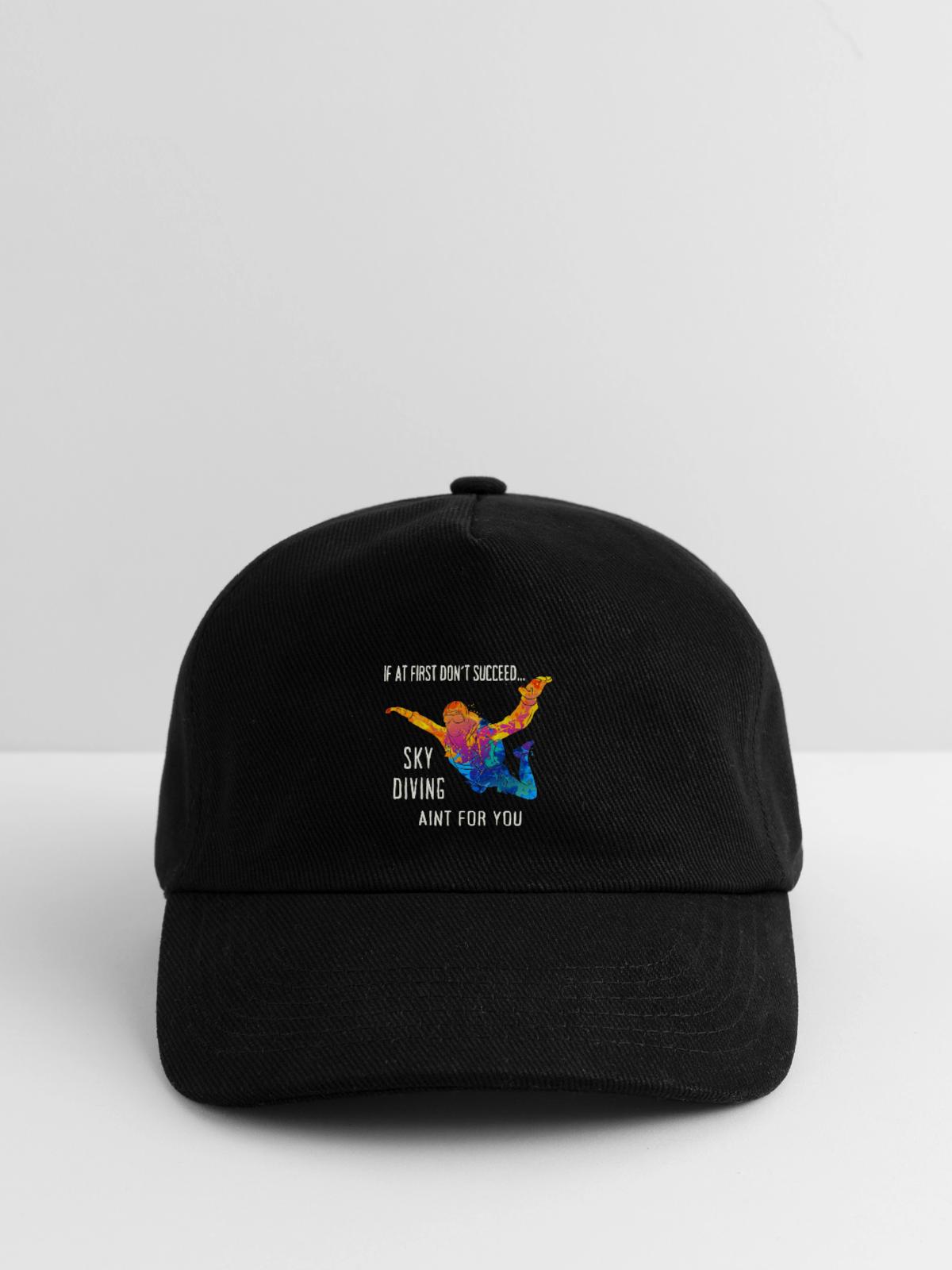 Skydive Fallschirmspringer Skydiver Freifall - Kinder Basecap - Schwarz - Vorne