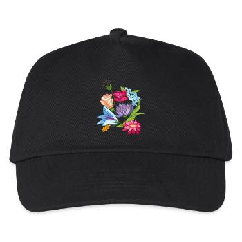 Frühling Flowers - Kinder Basecap - Schwarz - Vorne
