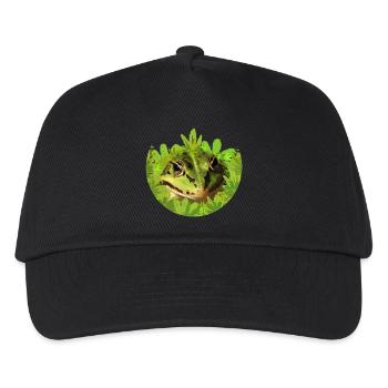 Frosch König Prinz Laubfrosch - Kinder Basecap - Schwarz - Vorne