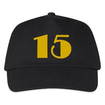 15. 15 JAHRE. 15-JÄHRIGES JUBILÄUM. 15-JÄHRIGES JUBILÄUM. - Kinder Basecap - Schwarz - Vorne