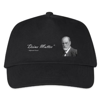 " Deine Mutter " Sigmund Freud - Kinder Basecap - Schwarz - Vorne