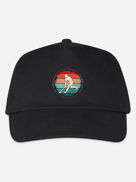 Feldhockey Spieler Retro Design Hockey Spieler - Kinder Basecap - Schwarz