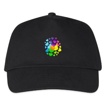 Herzen Herz viele Herzen - Kinder Basecap - Schwarz - Vorne
