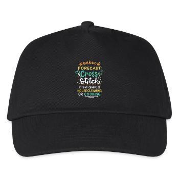 Cross Stich Handarbeiten - Kinder Basecap - Schwarz - Vorne