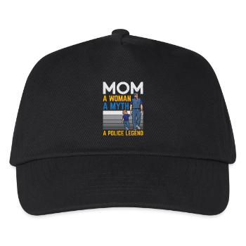Mama Eine Frau Ein Mythos Eine Polizeilegende Rech - Kinder Basecap - Schwarz - Vorne