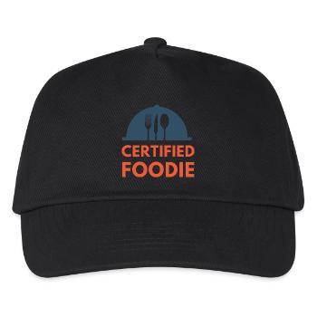 certified food lover Essen Foodie - Kinder Basecap - Schwarz - Vorne