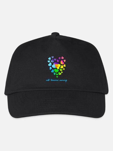 Herzen bunte Herzen Herzen Haufen - Kinder Basecap - Schwarz