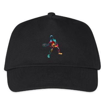 Flinker Badminton Turnierspieler - Kinder Basecap - Schwarz - Vorne