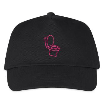 Klo WC Toilette Rosa - Kinder Basecap - Schwarz - Vorne