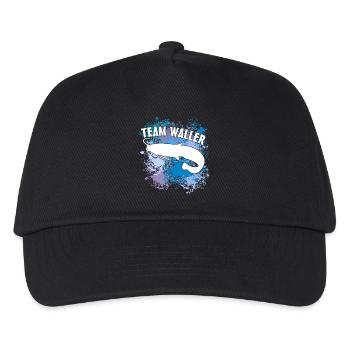 Wels Waller fischen Wels auf Farbklecksen - Kinder Basecap - Schwarz - Vorne