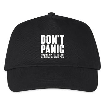 DON'T PANIC – The First Rule - Kids’ Baseball Cap - black - Front