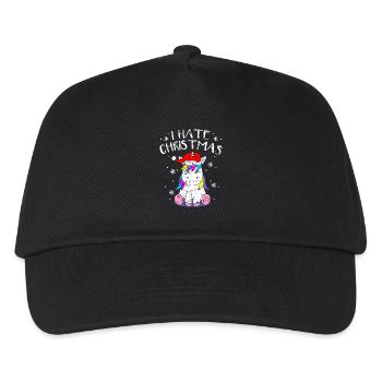 Anti-Christmas Anti-Weihnachten Einhorn Xmas Anti - Kinder Basecap - Schwarz - Vorne
